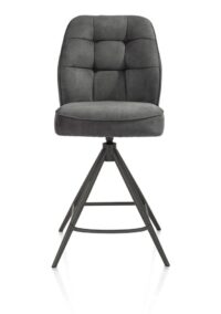 Bell, chaise de bar - pi&eacute;tement graphite - pivotante - confort ressorts - tissu calabria - Anthracite