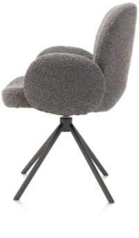 Jaxon, chaise a accoudoirs - pietement graphite - pivotante - tissu Brioni - foie - Image 3