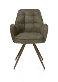 Bell, armstoel - steelbrown frame - pocket - stof Calabria - mosgroen