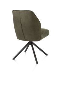 Bell, eetkamerstoel - zwart frame recht - draaibaar - pocket - combi Calabria/Vada - mosgroen - Afbeelding 3