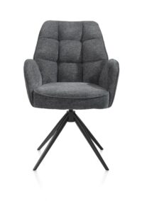 Bell, armstoel - zwart frame - draaibaar - pocket - combi Calabria/Vada - Antraciet
