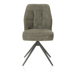 Bell, eetkamerstoel - grafiet frame - draaibaar - pocket - combi Calabria/Vada - mosgroen