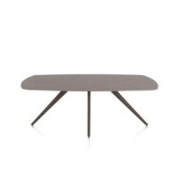 Saluti, eetkamertafel ovaal 210 x 105 cm. - 4 poot - steelbrown - Lava