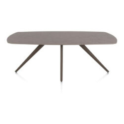 Saluti, table ovale 210 x 105 cm. - 4 pieds - steelbrown - Lava