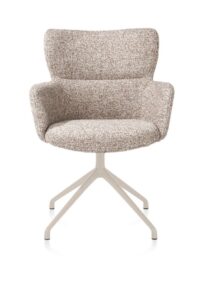 Sage, armstoel draaibaar - creme - stof Luton - koper