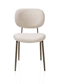 Lexi, eetkamerstoel - steelbrown - stof Cloudy - beige