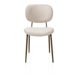 Lexi, chaise - steelbrown - tissu Cloudy - beige