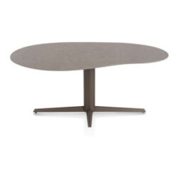 Saluti, table organic 180 X 120 cm. - pied central - steelbrown - Lava
