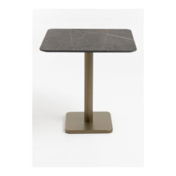 Brest table de bistrot marble onyx 75x75cm - Or