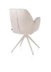 Bell, armstoel - creme frame - draaibaar - pocket - combi Calabria/Vada - Kiezel - Afbeelding 3