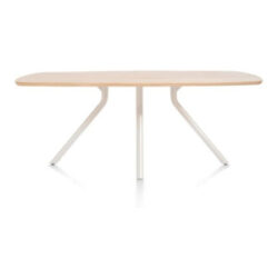 Arvada, table 160 x 100 cm. - ovale - pied central Nebbia - Naturel Nebbia