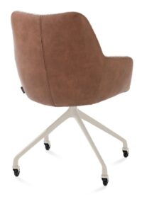 Mats, armstoel aluminium frame wielen creme - combi Pala cognac + Luton koper - Afbeelding 2