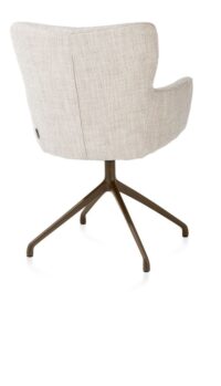 Sage, armstoel draaibaar - steelbrown - stof Luton - Creme - Afbeelding 2