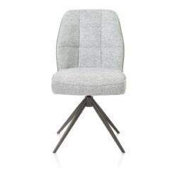 Bell, eetkamerstoel - grafiet frame - draaibaar - relax - pocket - combi Calabria/Vada - Olijf
