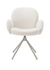 Jaxon, armstoel - Silk Grey frame - draaibaar - stof Brioni - ivoor