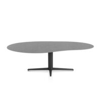 Saluti, eetkamertafel organisch 240 X 120 cm. - centrale teenpoot - rough off black - Antraciet