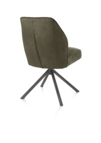 Bell, eetkamerstoel - grafiet frame recht - draaibaar - pocket - combi Calabria/Vada - mosgroen - Afbeelding 3