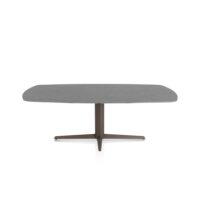 Saluti, eetkamertafel ovaal 210 X 105 cm. - centrale teenpoot - steelbrown - Antraciet