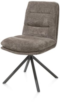 Mia, eetkamerstoel - draaibaar - graphiet frame - stof Livigno - bruin - Afbeelding 2