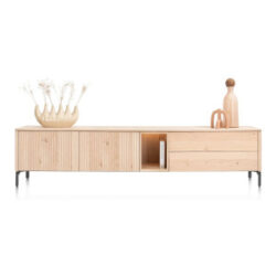 Trenton, buffet bas 240 cm - 2-portes + 2-tiroirs + 1-niche - natural