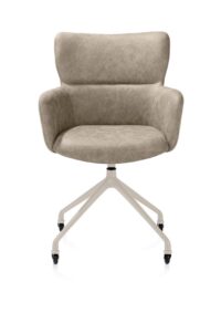 Sage, armstoel + wielen - alu frame in creme - stof Oregon - beige