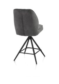 Bell, barstoel - zwart frame - draaibaar - pocket - stof calabria - Antraciet - Afbeelding 3