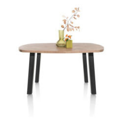 Pavarotti, eetkamertafel 150 x 120 cm - ovaal - tafelpoten (4) metaal