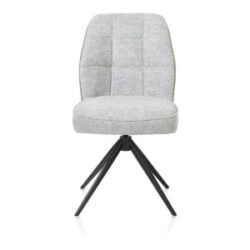 Bell, chaise - pi&eacute;tement noir - pivotante - confort ressorts - combi Calabria/Vada - Olive