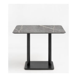 Brest table de bar marble light grey 120x75cm - Noir