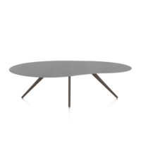 Saluti, eetkamertafel organisch 240 x 120 cm. - 4 poot - steelbrown - Antraciet