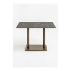 Brest table de bistrot marble onyx 120x75cm - Or