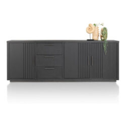 Pavie, buffet 240 cm - 3-portes + 3-tiroirs - castle black
