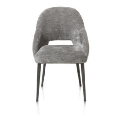 Nikolas, chaise - gris (RAL 7022) - tissu Enzo - gris