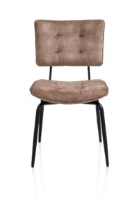 Manou, eetkamerstoel - off black - stof Karese - Camel
