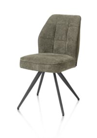 Bell, chaise - piétement graphite - confort ressorts - combi Calabria/Vada - vert mousse - Image 2