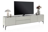 Noon, lowboard 240 cm - 3-deuren + 2-laden - bovenblad in HPL light grey - Afbeelding 2