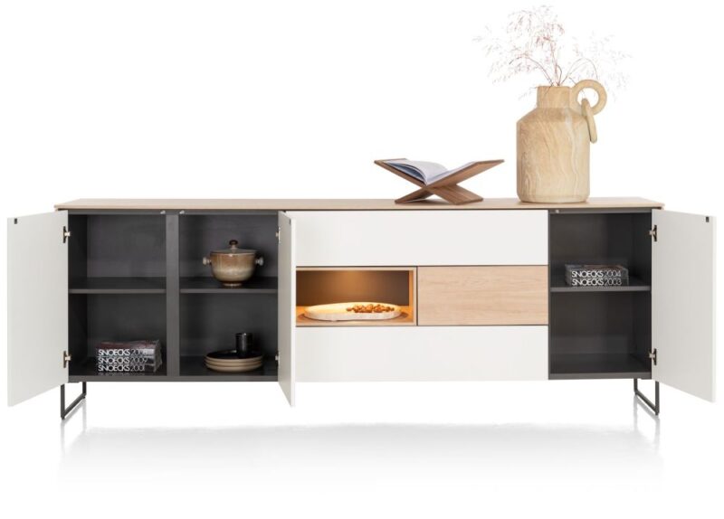 Lindfield, Dressoir 240 Cm. - 3-Deuren + 3-Laden + 1-Niche (+ Led) - Afbeelding 2