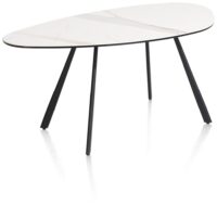 Montello, table basse 94 x 49 cm. - hauteur 42 cm. - plateau en ceramique - blanc - Image 3