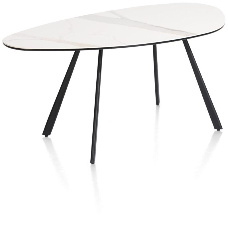 Montello, Table Basse 94 X 49 Cm. - Hauteur 42 Cm. - Plateau En Ceramique - Blanc - Image 3
