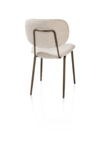 Lexi, eetkamerstoel - steelbrown - stof Cloudy - beige - Afbeelding 2