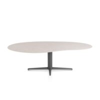 Saluti, eetkamertafel organisch 240 X 120 cm. - centrale teenpoot - grafiet - Light sand