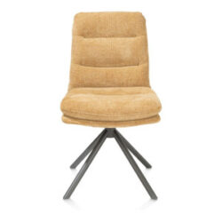 Mia, chaise - pivotante - pietement graphite - tissu Livigno - Jaune ocre