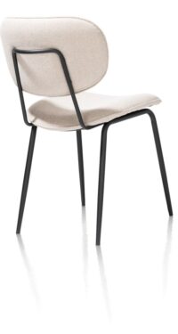Lexi, eetkamerstoel - zwart frame (ROB) - stof Ponti - Creme - Afbeelding 2