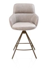 Mateo, chaise de bar - 4 pieds - steelbrown - Pala - Gris clair