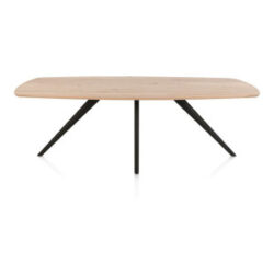 Arvada, Table à manger 220 x 110 cm, ovale, 4 pieds - Rough off black