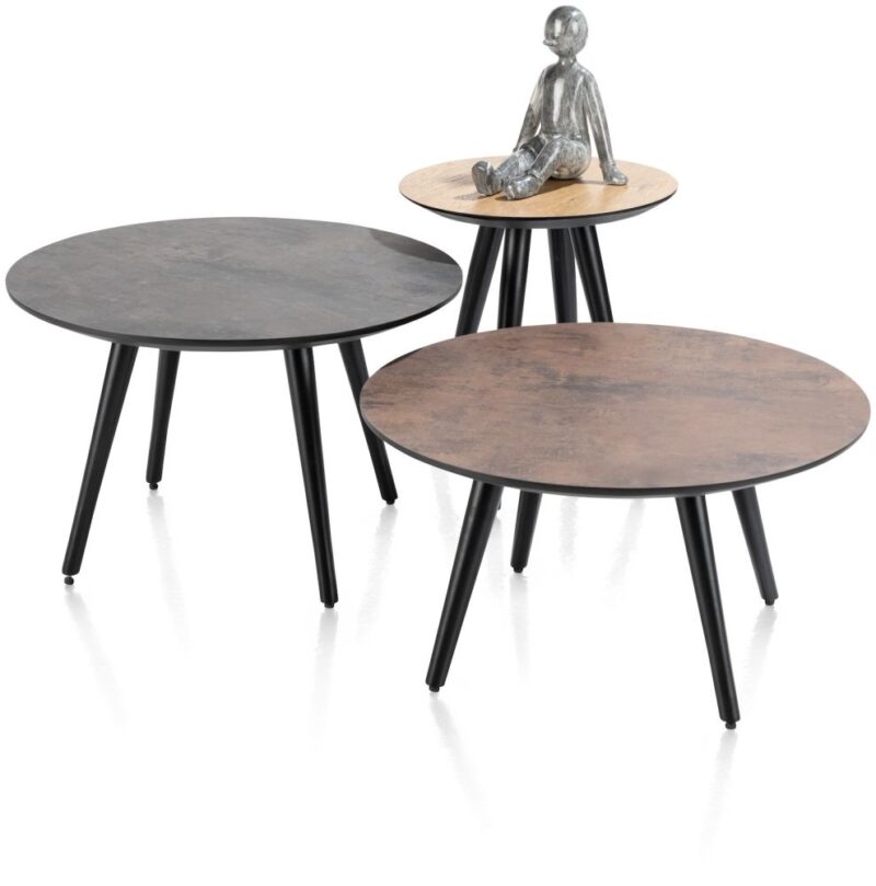 Maze, Table Basse Ronde 40 Cm - Hauteur 46 Cm - Railway Brown - Image 3