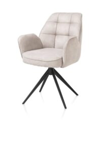 Bell, armstoel - zwart frame - draaibaar - pocket - stof Calabria - Kiezel - Afbeelding 2