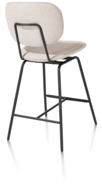 Lexi, barstoel - zwart frame (ROB) - draaibaar - stof Ponti - Creme - Afbeelding 2
