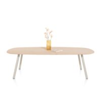 Niora, eetkamertafel 240 x 115 cm - deens ovaal - metalen poot - Silk grey naturel