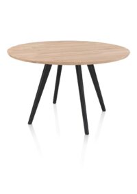 Arvada, Table à manger 125 cm, ronde, 4 pieds - Rough off black - Image 2